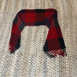 Red and Black Plaid Winter Scarf